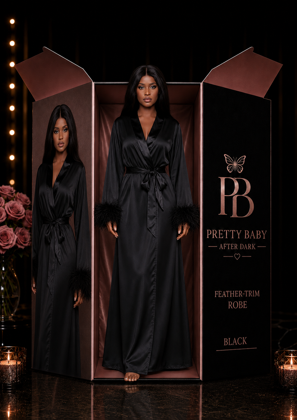 The Heiress Feather-Trim Robe